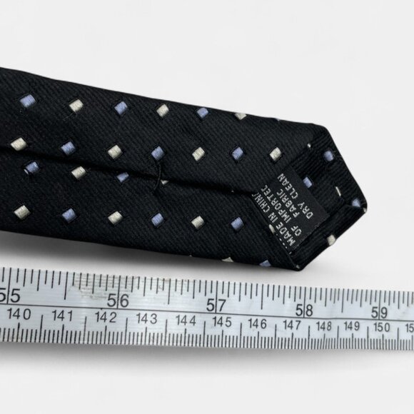 Calvin Klein Silk Tie Black Blue Diamond Geometric Business Formal Dress - Picture 6 of 6